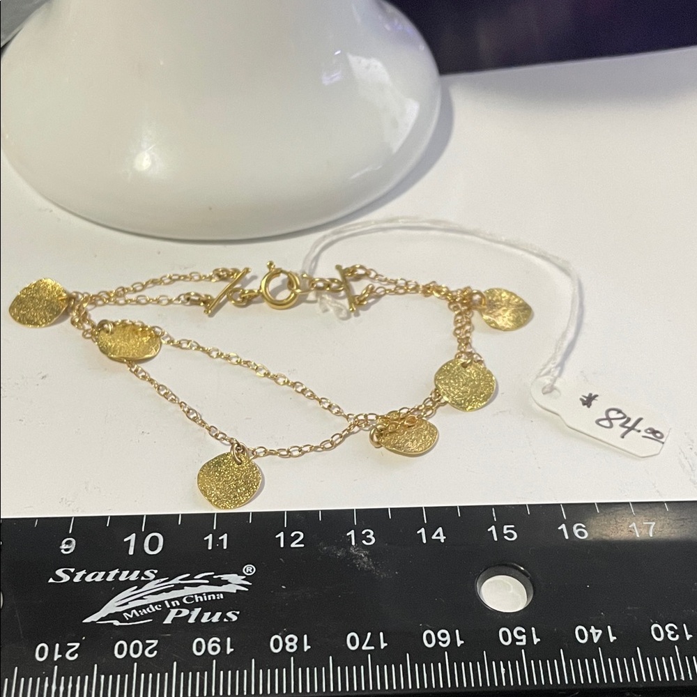 Gold Coin Charm Bracelet